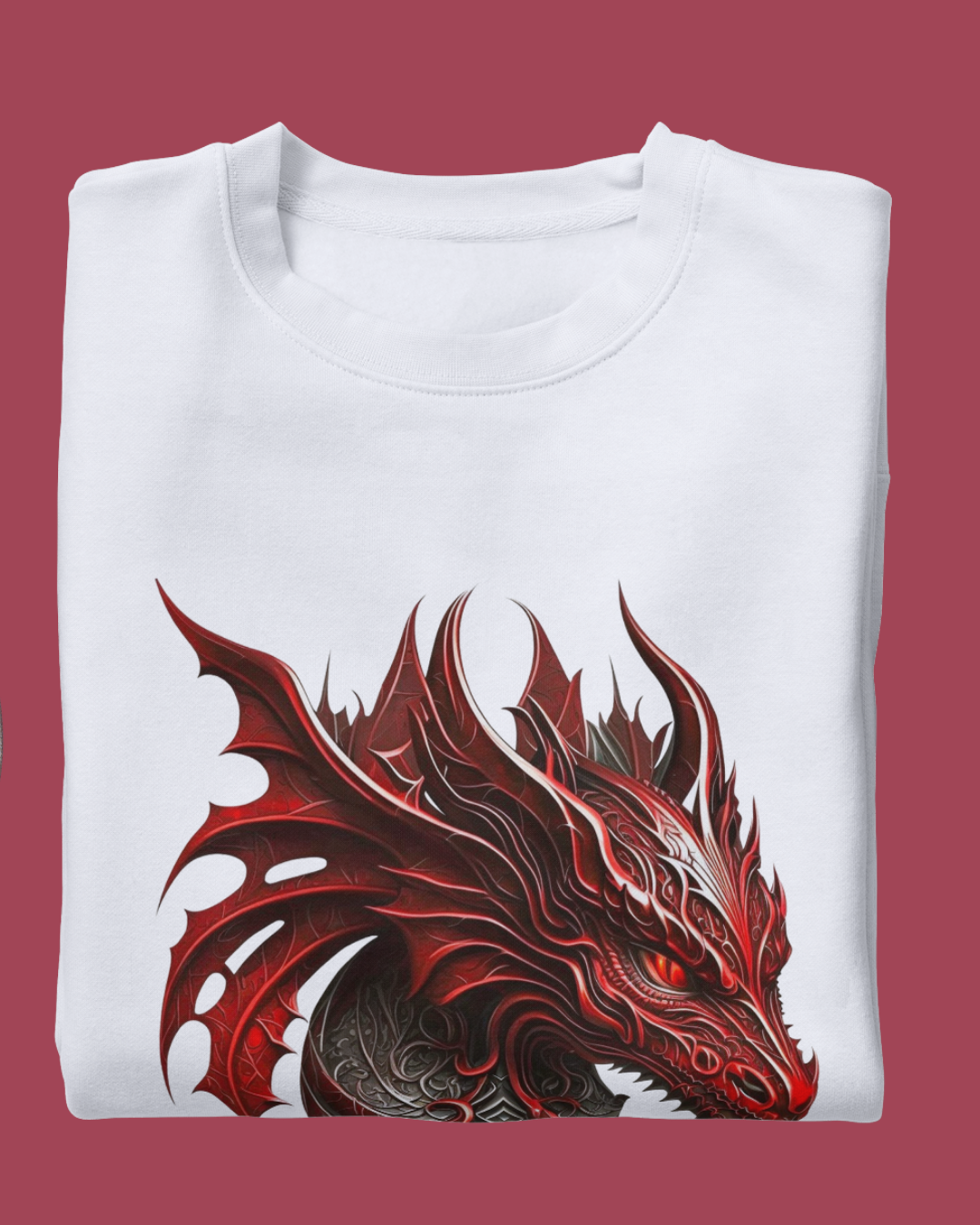Crimson Dragon T-Shirt – Fierce Tribal Fantasy Design