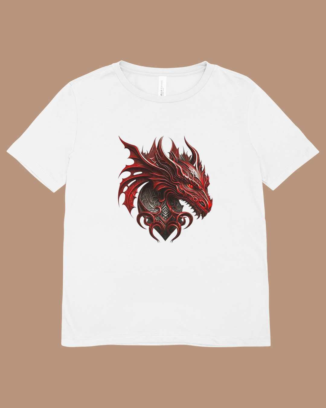 Crimson Dragon T-Shirt – Fierce Tribal Fantasy Design